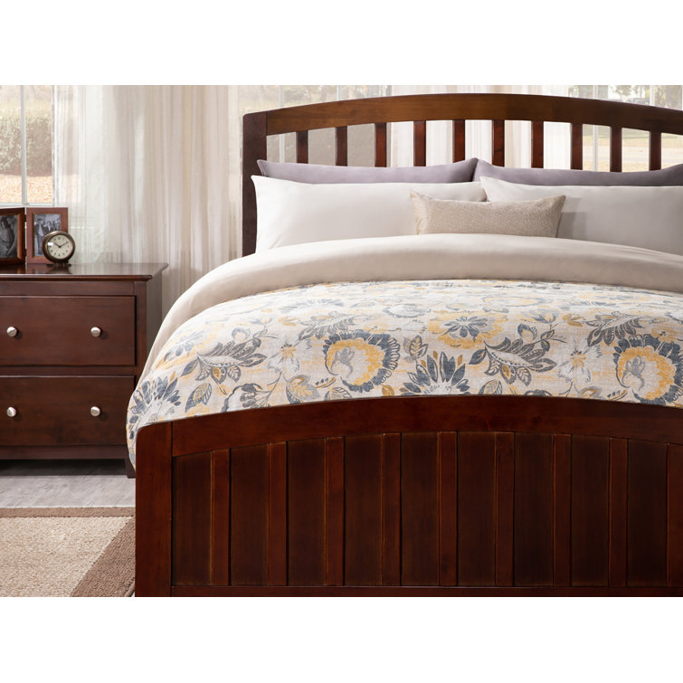 Richmond Walnut Full Wood Platform Bed with Slats