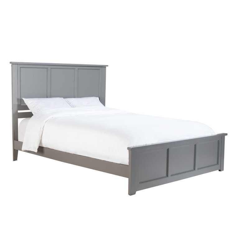Madison Gray Queen Solid Wood Platform Bed with Headboard