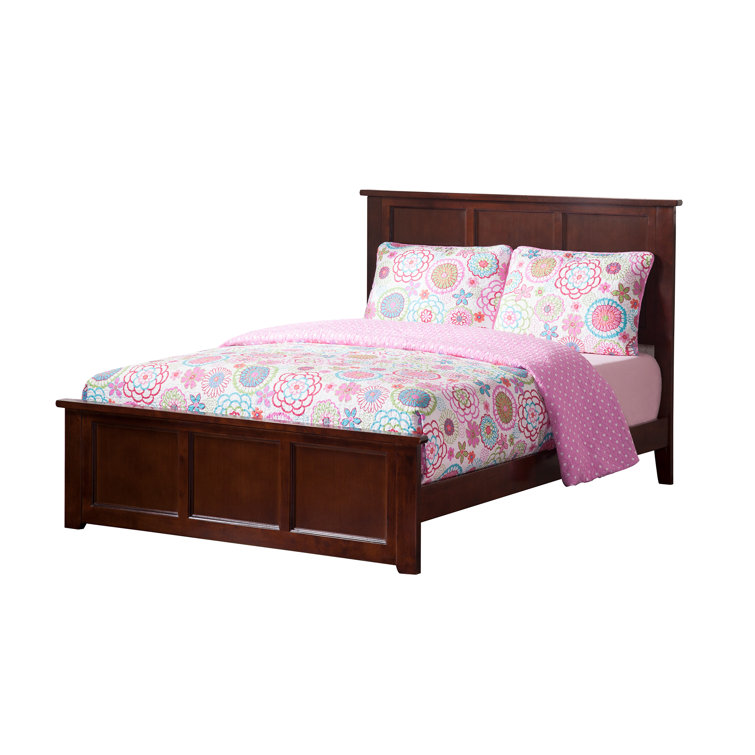 Madison Walnut Full Wood Platform Bed with Headboard