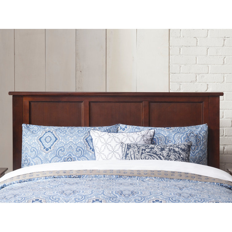 Madison Walnut Full Wood Platform Bed with Headboard