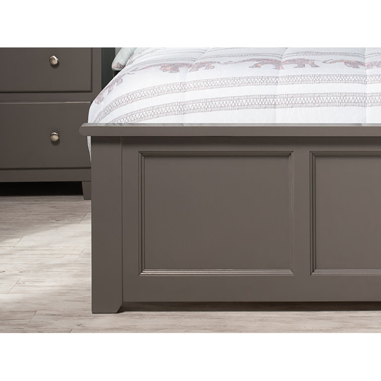 Madison Gray Solid Wood Full Platform Bed with Headboard