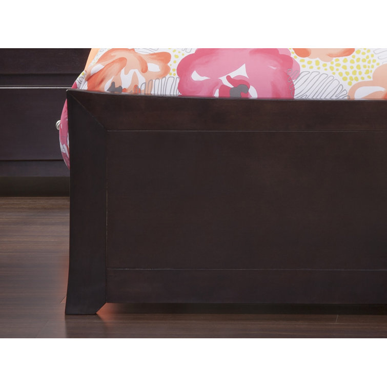 Metro Espresso Brown Full Wood Platform Bed with Headboard