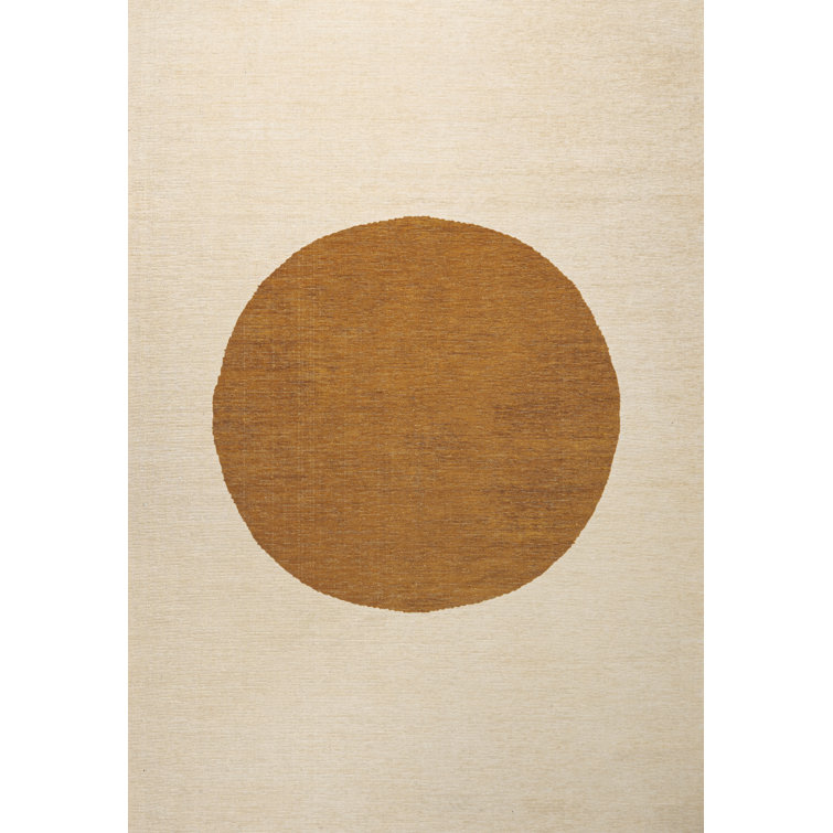 Cream and Terracotta Geometric Washable Runner Rug