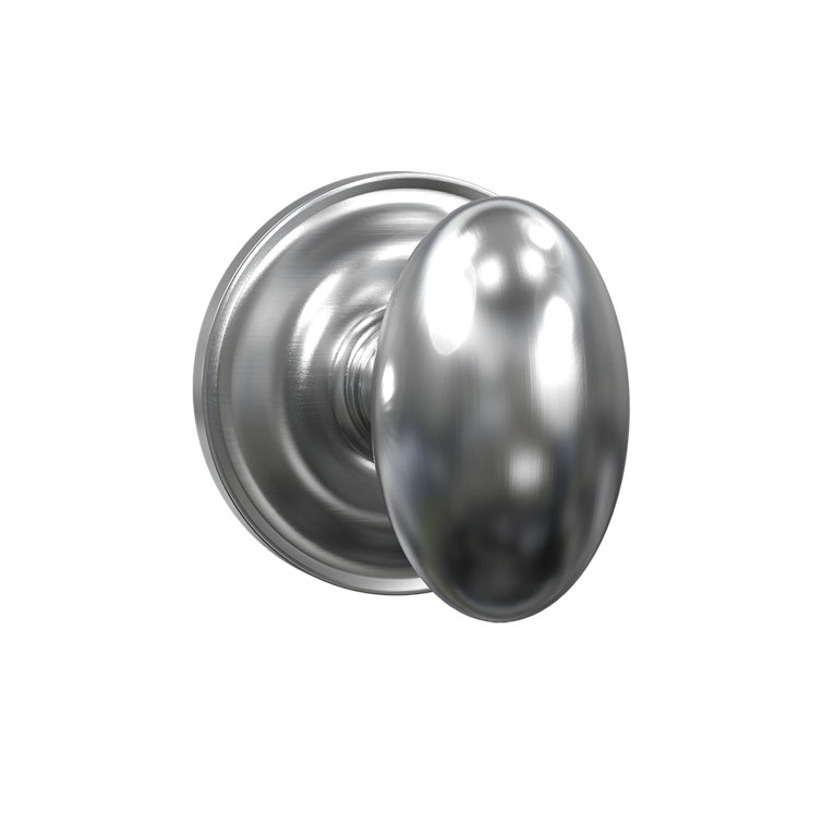 Satin Nickel Egg Shape Privacy Door Knob with Round Rosette