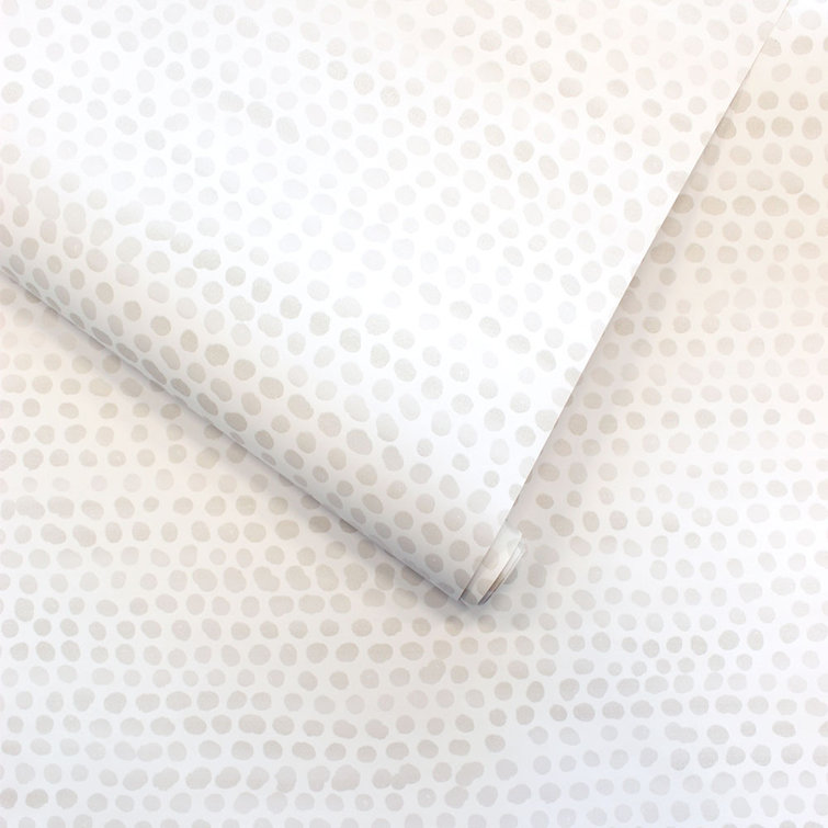 Dazzle Dot 24" Black Self-Adhesive Repositionable Wallpaper Roll