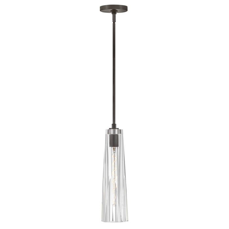 Cosette Sleek Black Oxide LED Pendant with Crystal-Cut Shade