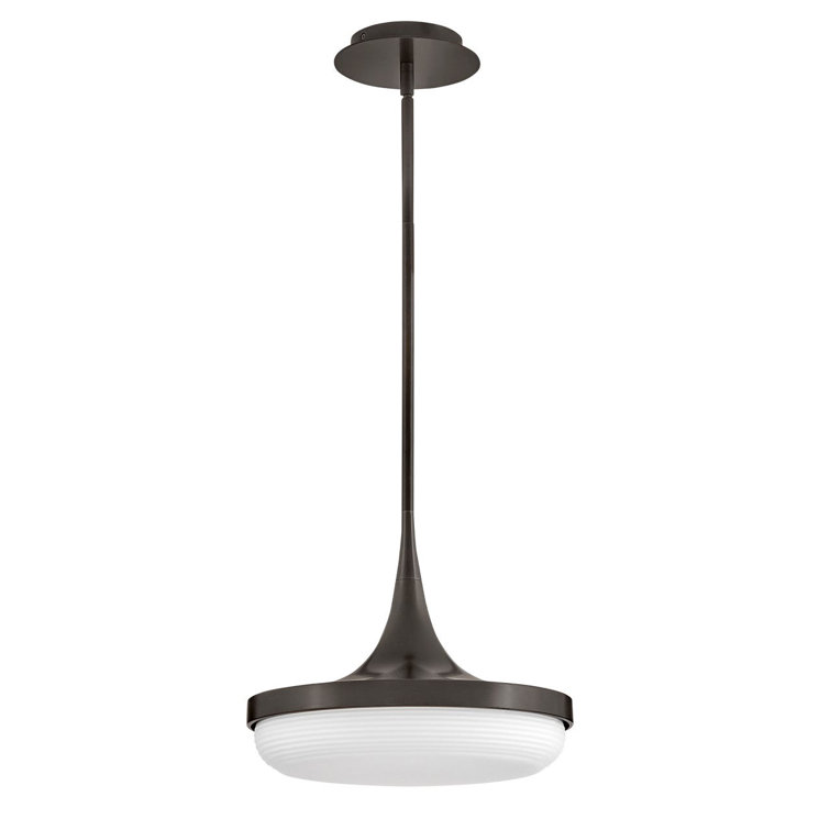 Elsa Black Oxide 32W LED Convertible Pendant with Cased Opal Shade