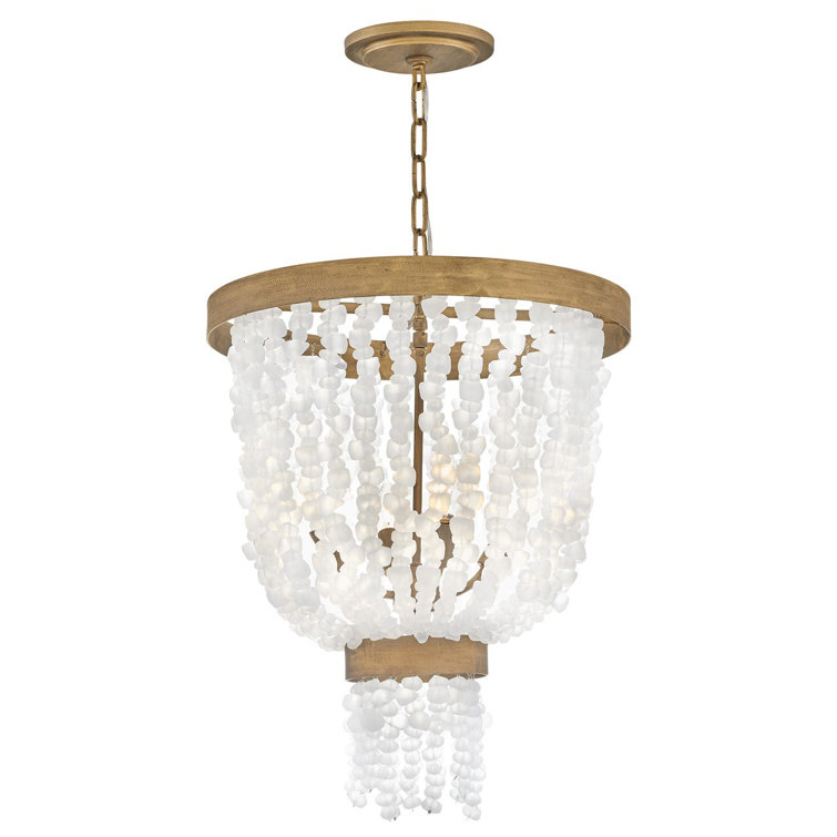 Bohemian Chic 4-Light Crystal Pendant with Burnished Gold Finish
