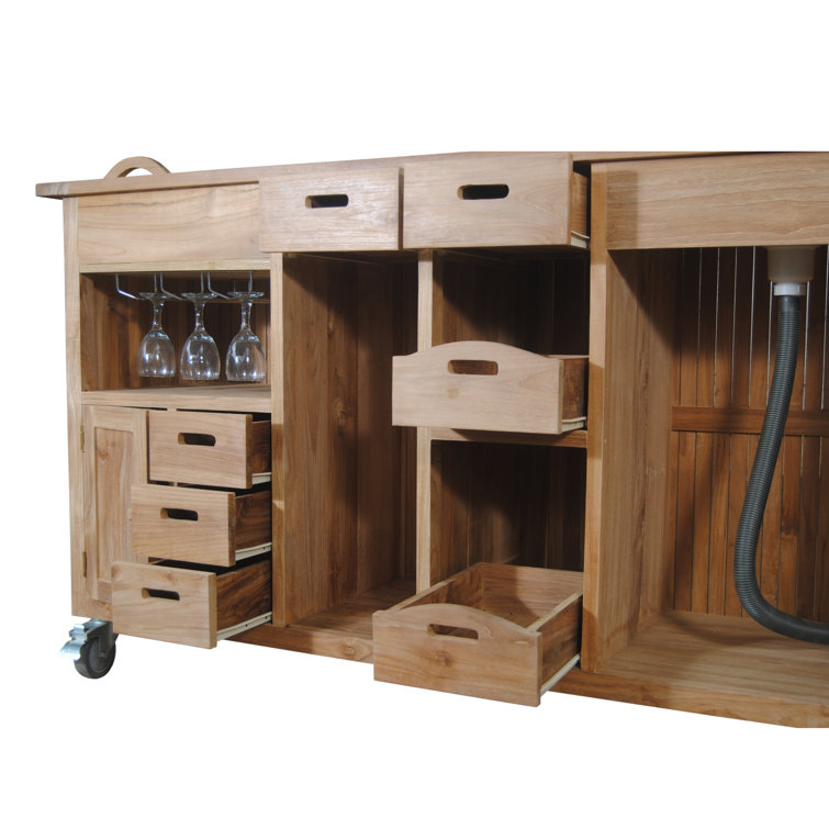 Anderson Teak Safari Outdoor Bar Table with Storage
