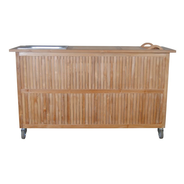 Anderson Teak Safari Outdoor Bar Table with Storage