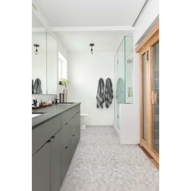 Capri Blue Hexagon Honed Marble Mosaic Tile Sheet