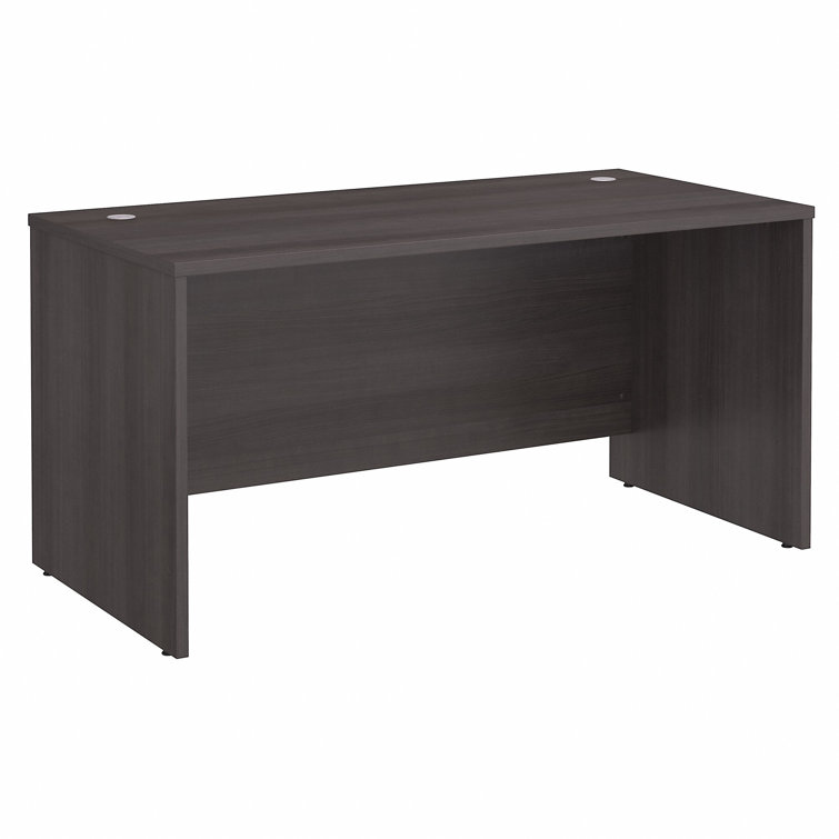 Studio C Transitional Storm Gray Home Office Desk with Filing Cabinet