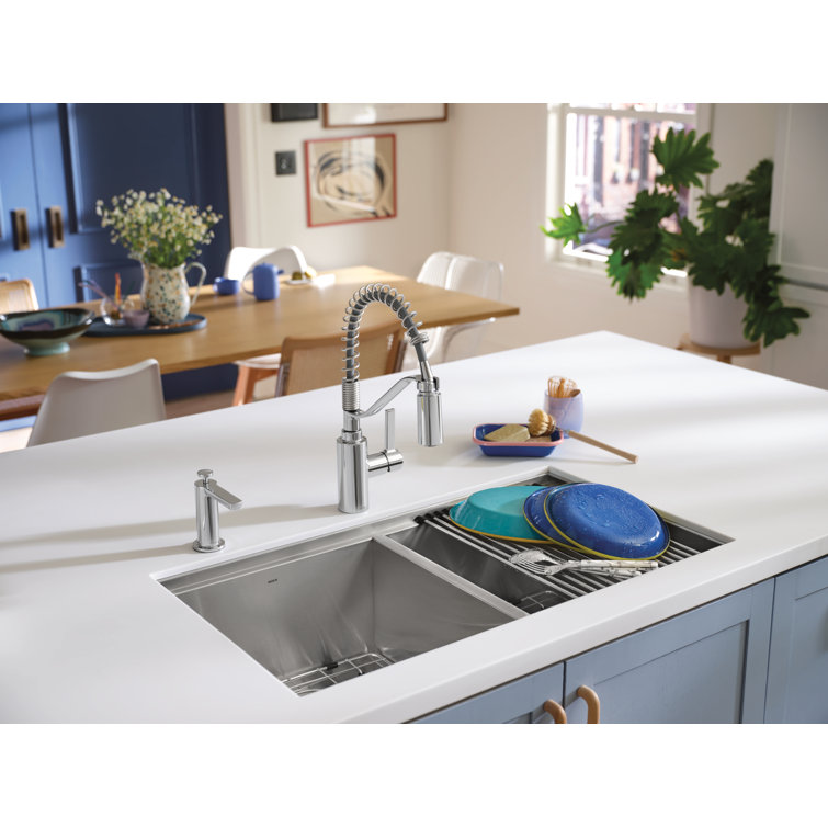 Luxe Chef 33" Stainless Steel Double Bowl Workstation Sink