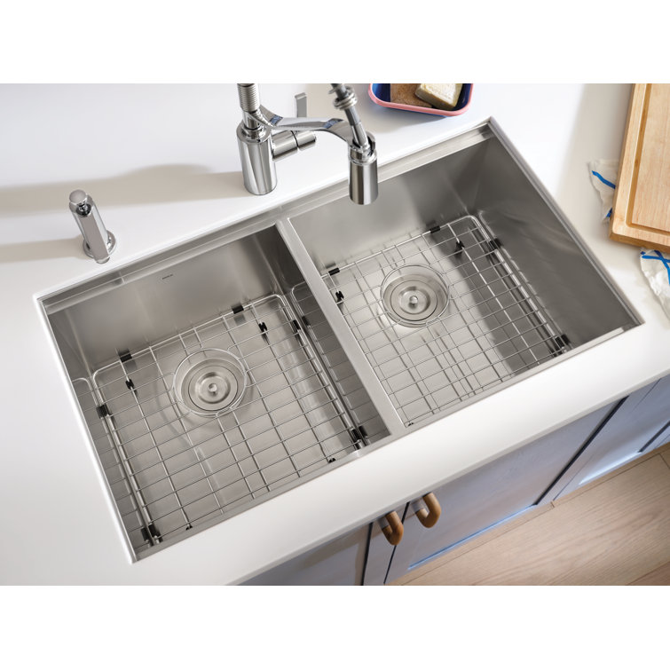 Luxe Chef 33" Stainless Steel Double Bowl Workstation Sink