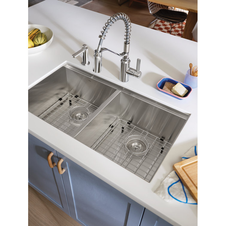 Luxe Chef 33" Stainless Steel Double Bowl Workstation Sink