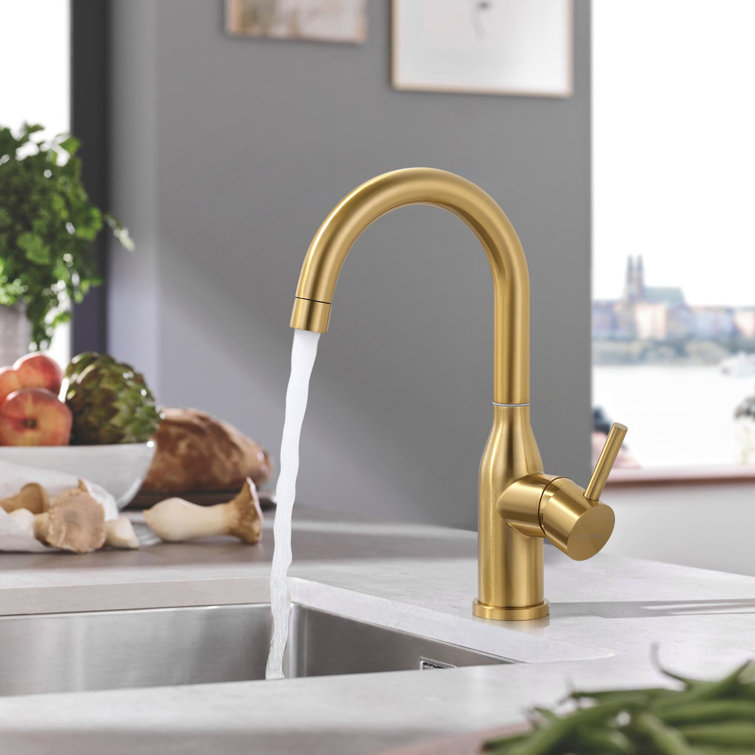 Brushed Gold Stainless Steel Single Handle Bar Faucet