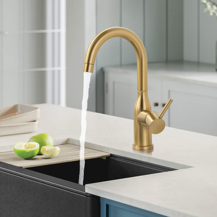Brushed Gold Stainless Steel Single Handle Bar Faucet