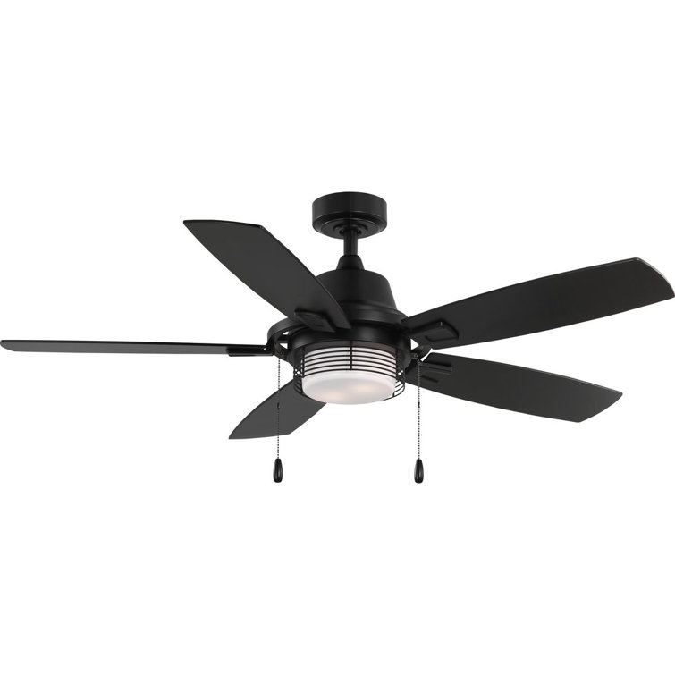 Matte Black 52'' Ceiling Fan with Light Kit and Remote