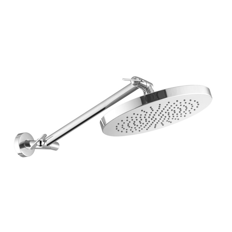 Polished Chrome Adjustable Wall-Mounted Rain Shower Head