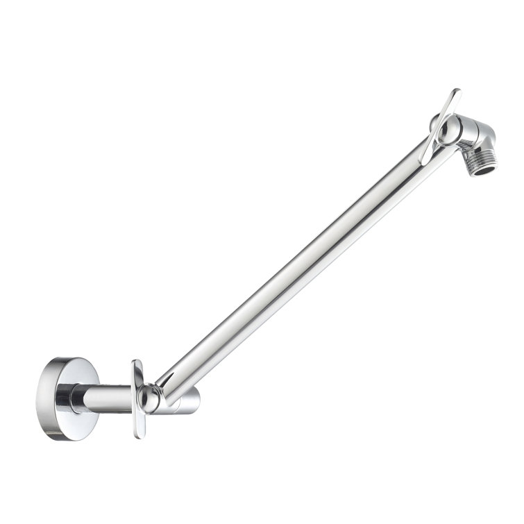 17" Polished Chrome Adjustable Shower Arm with Cross Handle