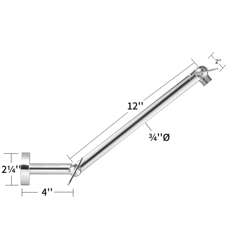 17" Polished Chrome Adjustable Shower Arm with Cross Handle