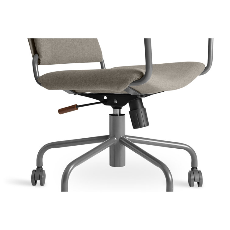 Gingrich Charcoal Swivel Daily Task Chair with Powder-Coated Steel Base