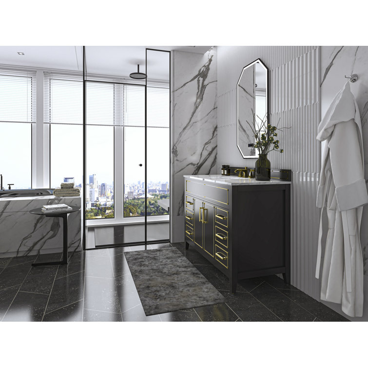 Aspen 48'' Black Onyx Bathroom Vanity with Marble Top