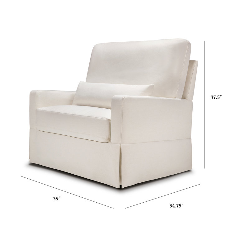 Crawford Performance Cream Eco-Weave Swivel Glider with Pillowback