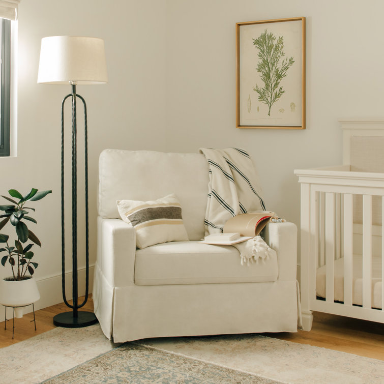 Crawford Performance Cream Eco-Weave Swivel Glider with Pillowback