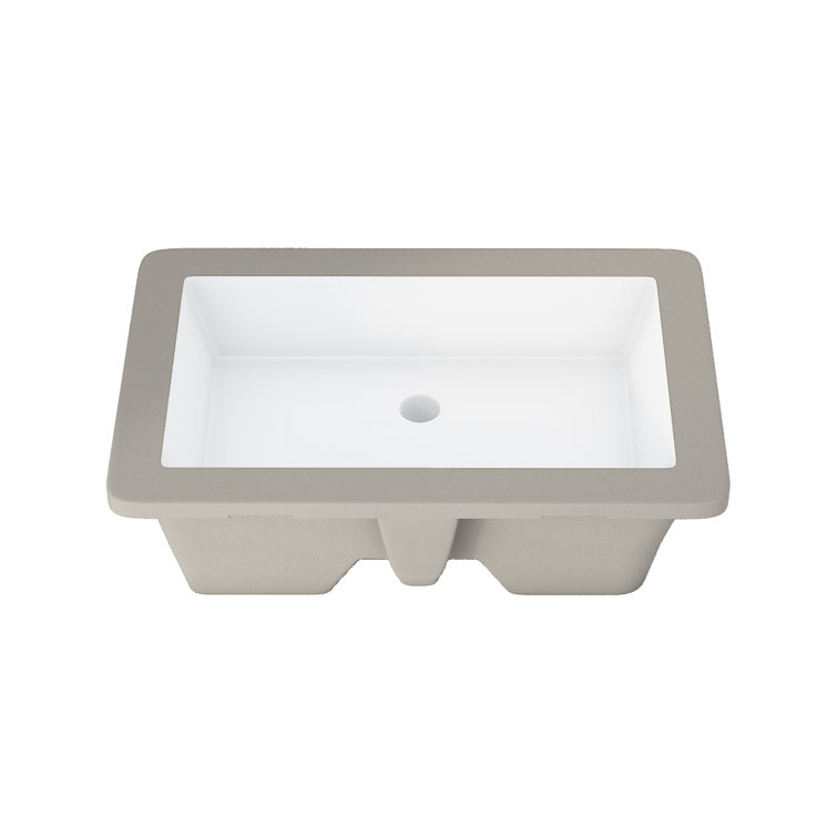 Altair 15.5'' White Ceramic Rectangular Bathroom Sink with Overflow