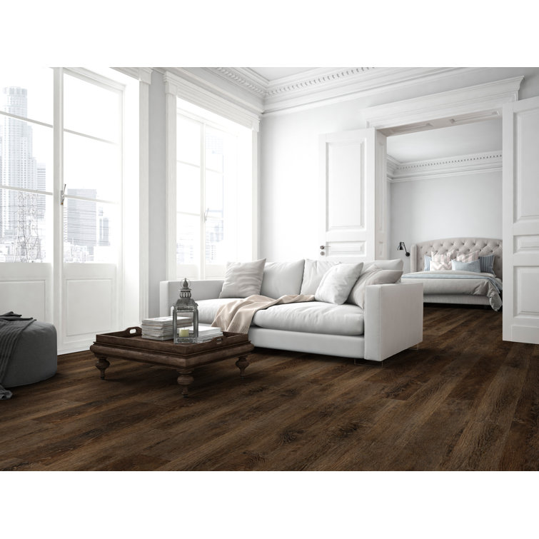 48-Inch Dark Brown Waterproof Vinyl Plank Flooring