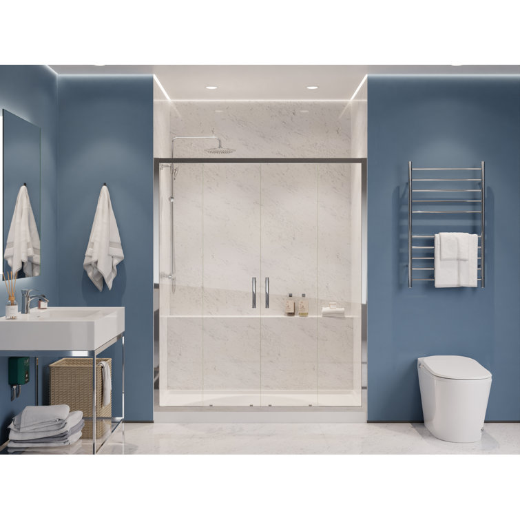 ANZZI 70'' x 60'' Polished Chrome Framed Sliding Shower Door