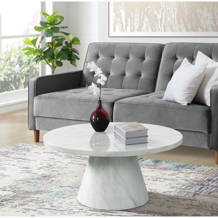 Bellini 36" White Marble Round Coffee Table