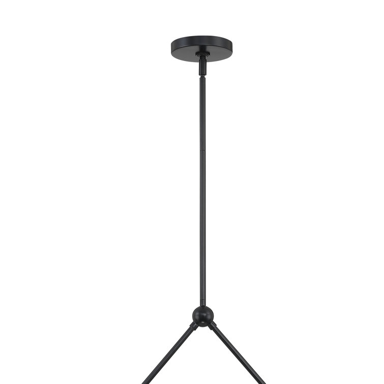 Black Metal Modern Linear 6-Light Chandelier