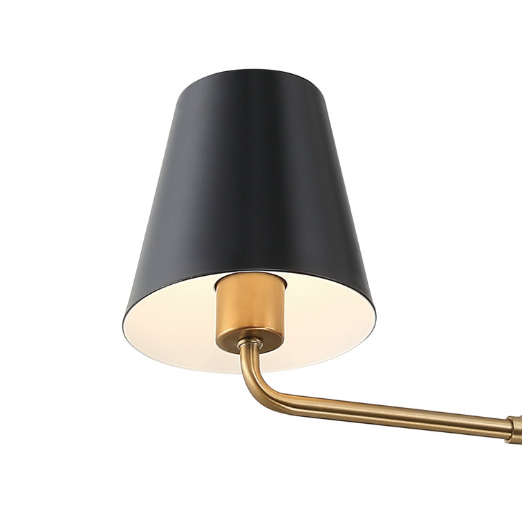Gold and Black Metal 4-Light Dimmable Chandelier