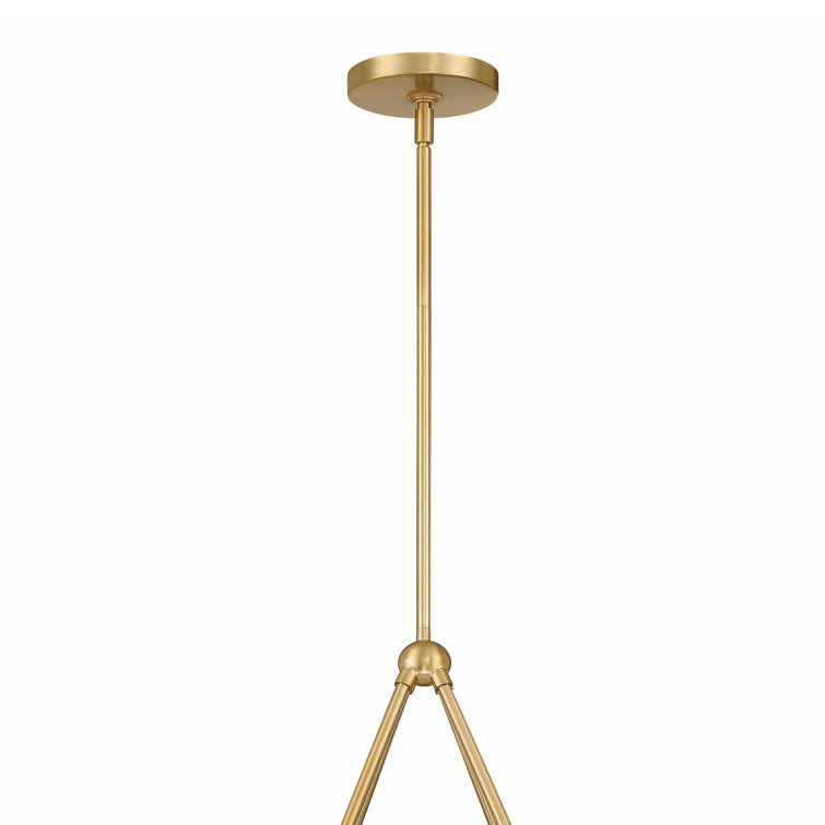 Gold and Black Metal 4-Light Dimmable Chandelier