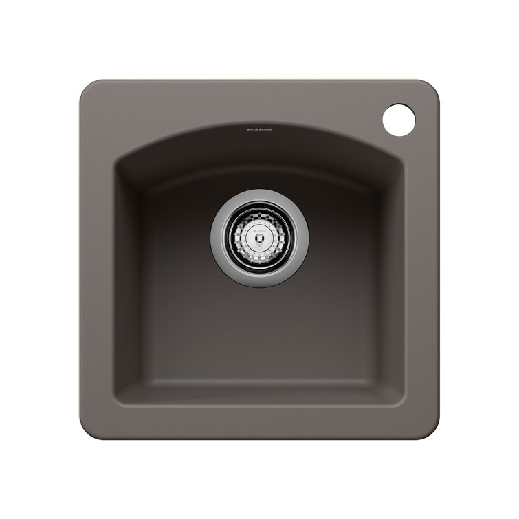 Volcano Gray Granite Composite Drop-In/Undermount Bar Sink
