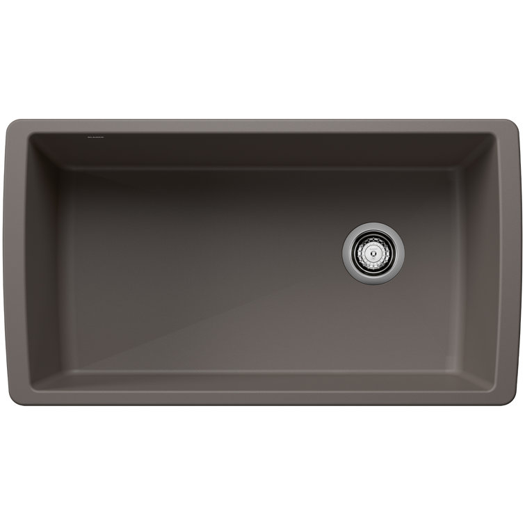 Volcano Gray Granite Composite Single Bowl Undermount Kitchen Sink