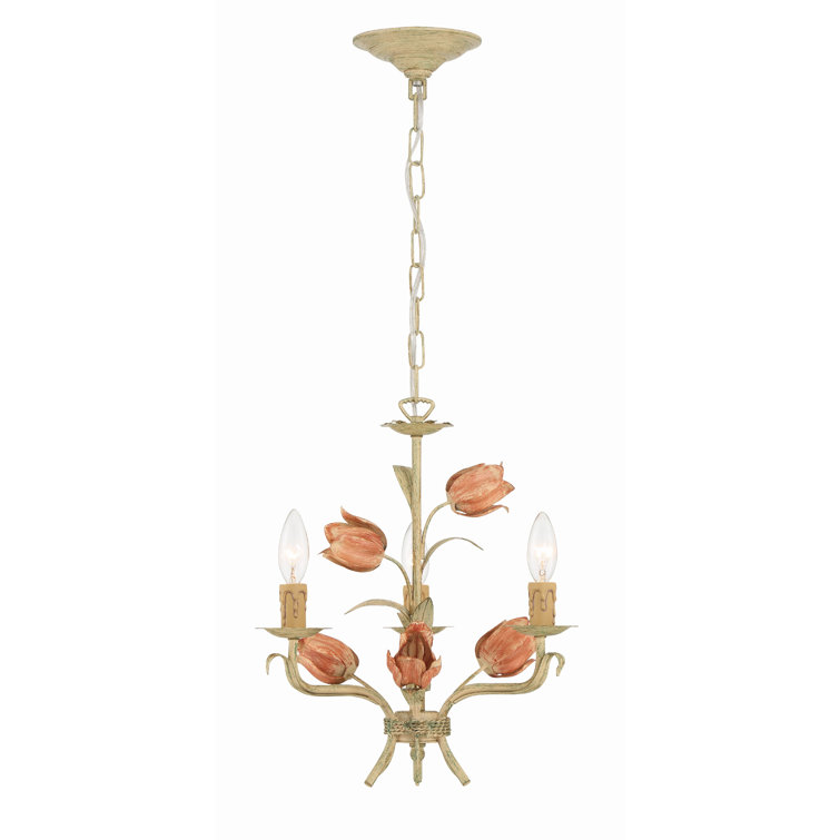 Southport Sage Rose Mini Crystal 3-Light Chandelier