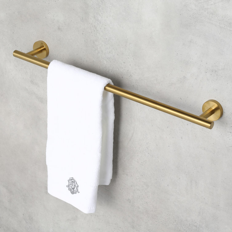Brass Gold Stainless Steel Wall Mounted Towel Bar, 24 inches