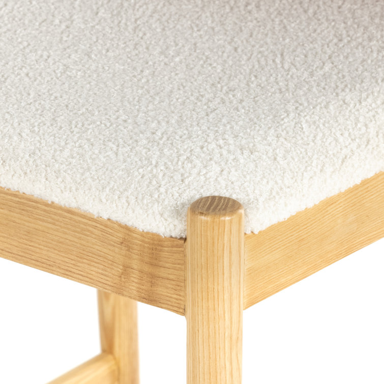 Espresso Leather and Umber Ash Saddle Bar Stool with Cardiff Cream Accent