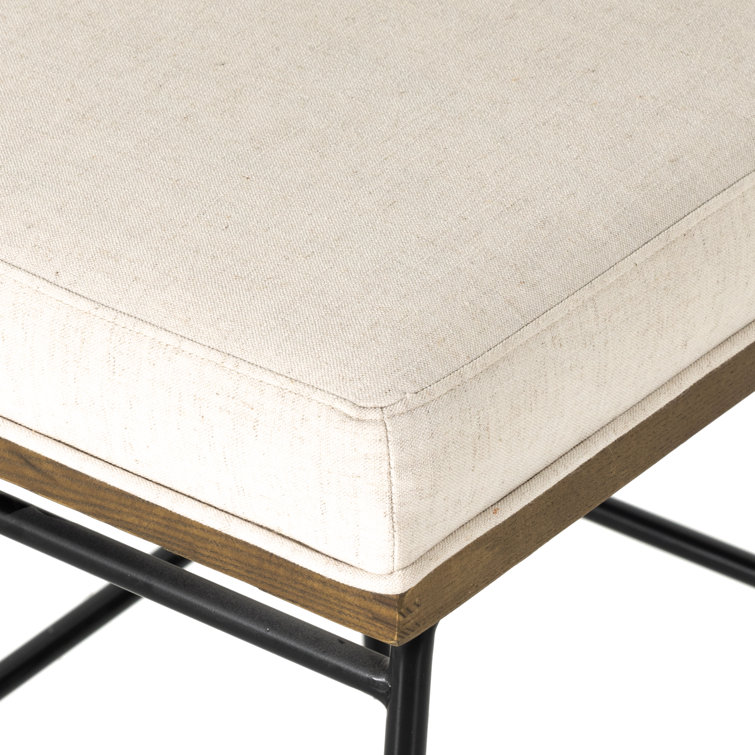 Savile Flax Cream Counter Stool with Black Iron Frame