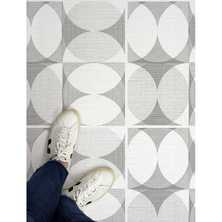 12" x 12" Gray and White Vinyl Peel and Stick Floor Tiles