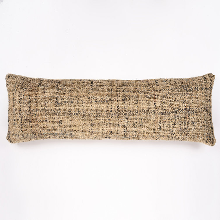 Natural Jute and Cotton Extra-Long Bolster Pillow