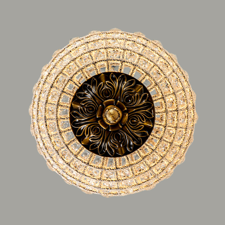 Antique Bronze Crystal Globe Pendant Light