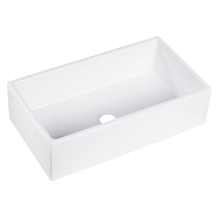 Kosula 36'' White Ceramic Farmhouse Apron Kitchen Sink