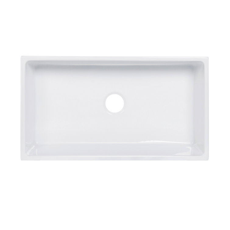 Kosula 36'' White Ceramic Farmhouse Apron Kitchen Sink