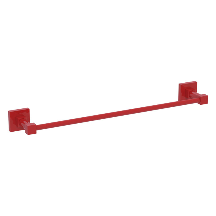 Fire Engine Red Wall Mounted Brass Towel Bar