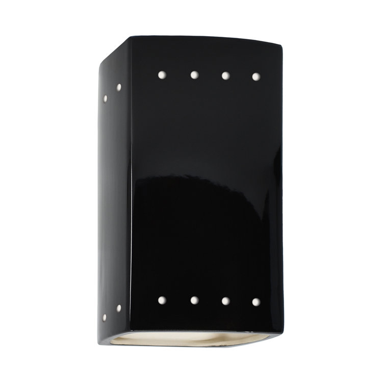 Gloss Black Ceramic Outdoor Wall Sconce