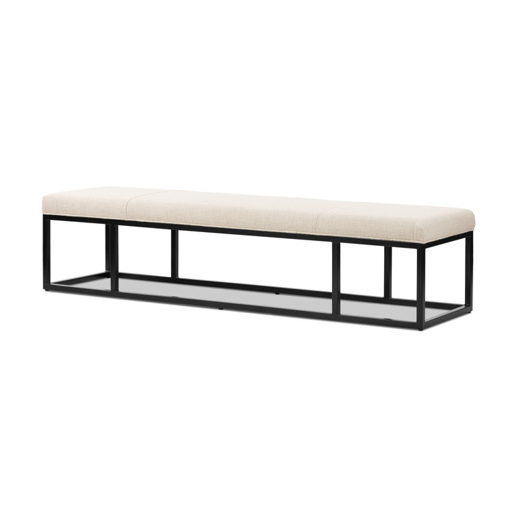 Irving Flax Upholstered Bench with Metal Frame